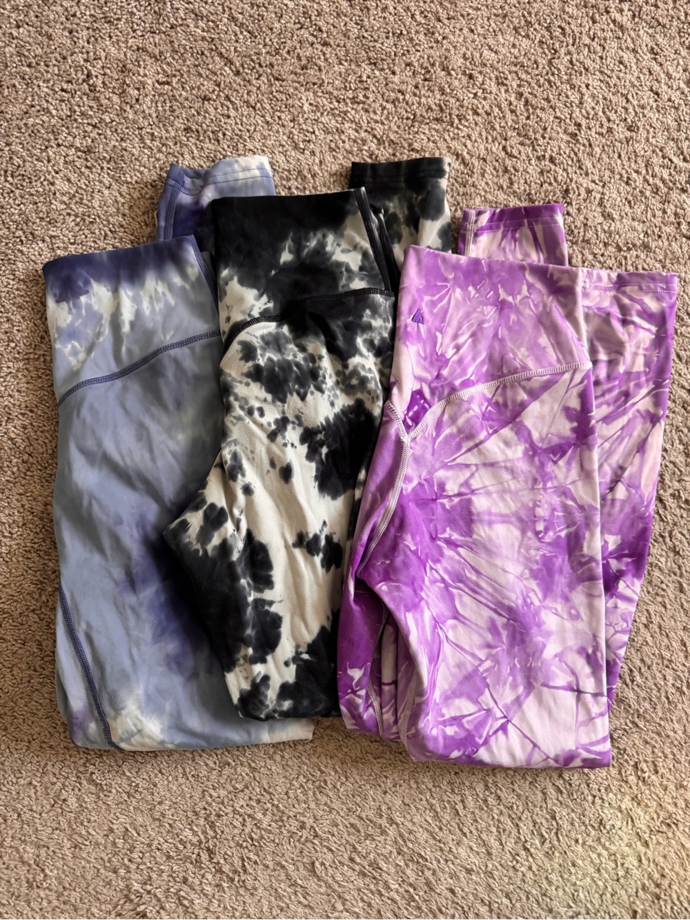Vitality Tie-Dye Leggings - Purple, Black & Gray